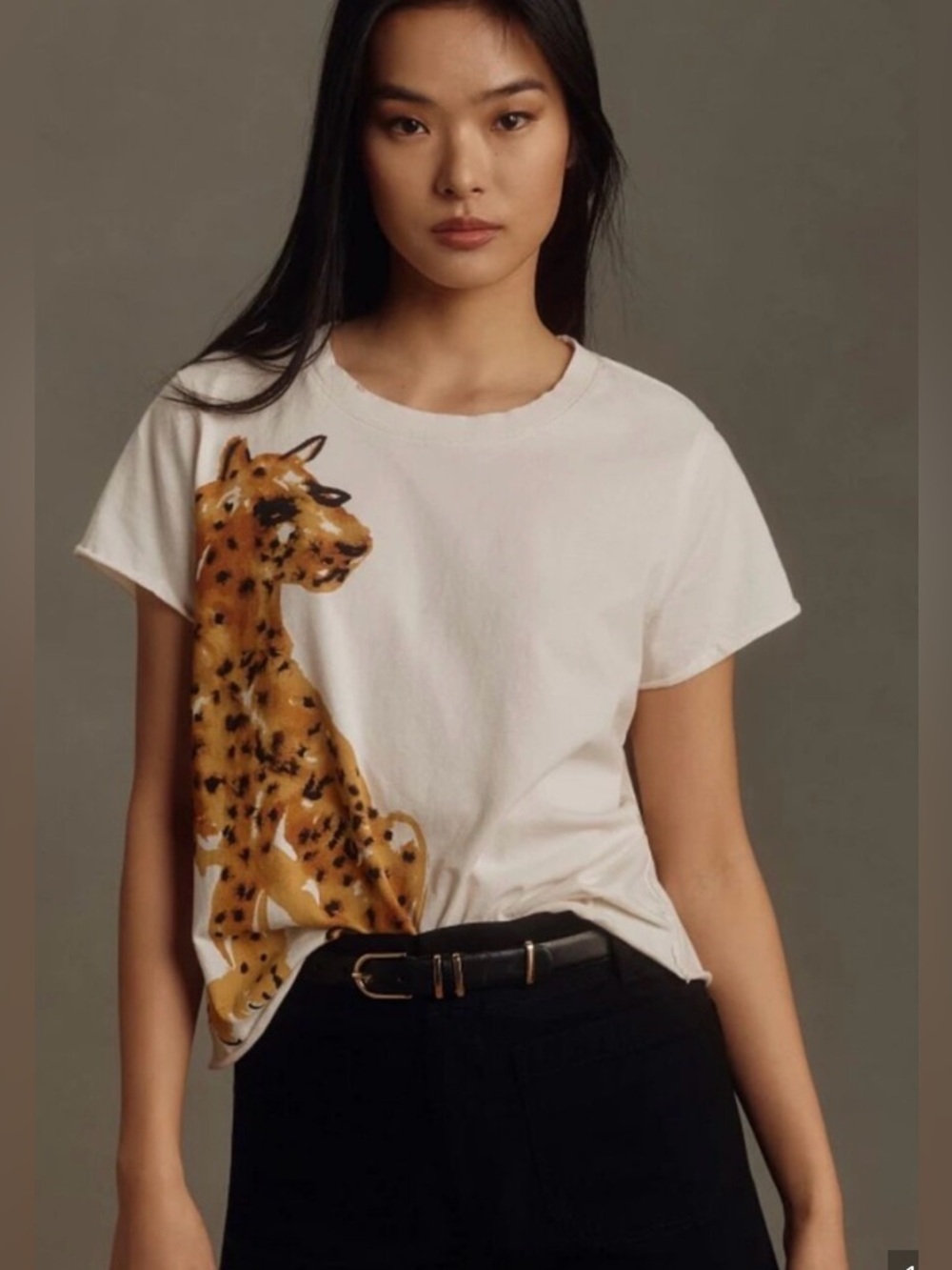 Anthropologie LouLou Avenue Cheetah Graphic Tee